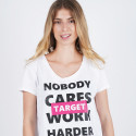 Target T Shirt Maκρυ Καλτσα Φλαμα "work Harder"