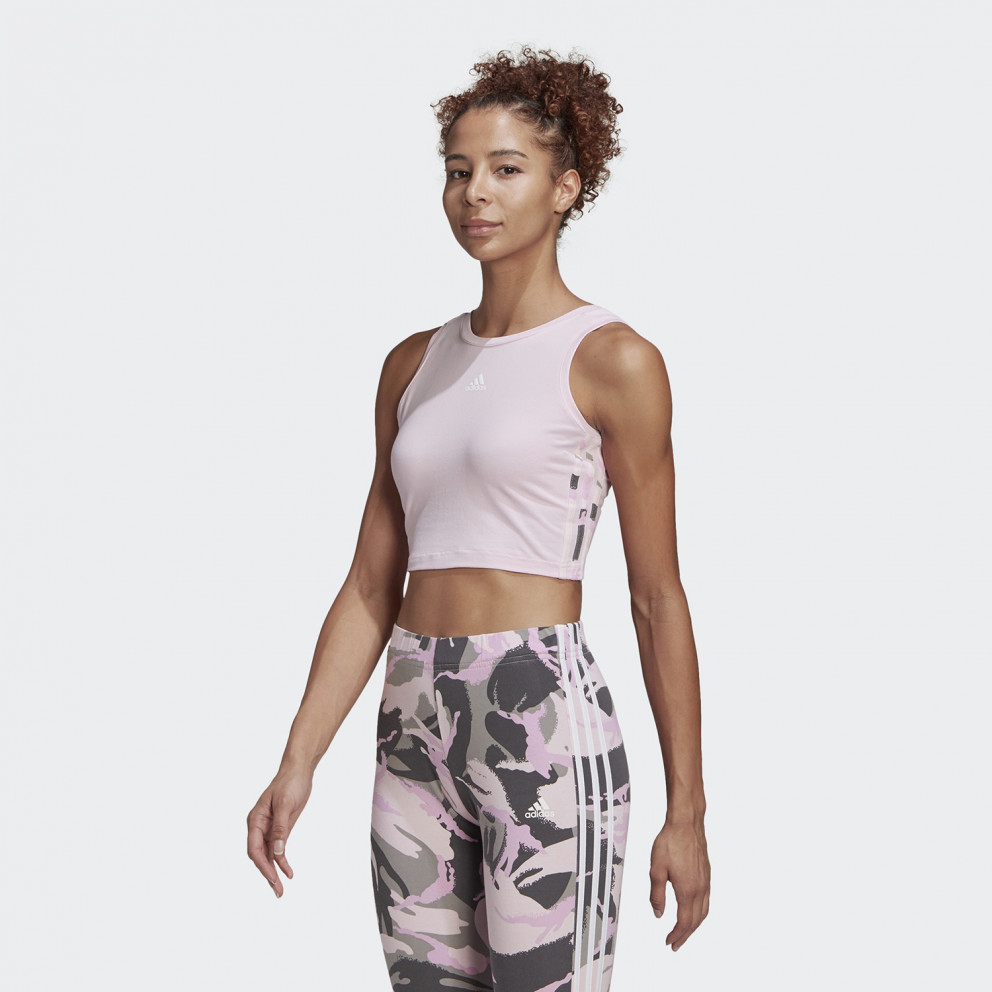 adidas Essentials Camouflage 3-Stripes Women's Cropped Tank Top