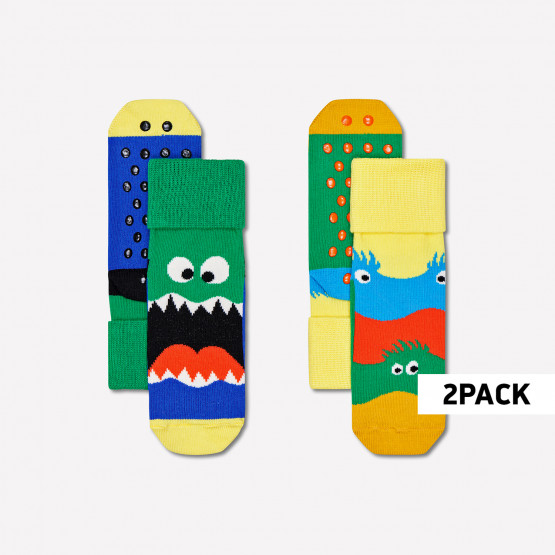 Happy Socks Monsters Anti Slip Παιδικές Κάλτσες 2-Pack