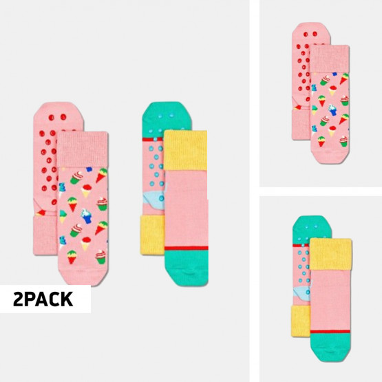 Happy Socks 2-Pack Kids Ice Cream Anti Slip