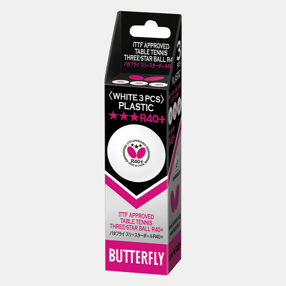 BUTTERFLY Ping Pong Balls  R40+ 3-Pack