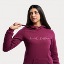 Target "Social" Fleece Γυναικεία Μπλούζα με Κουκούλα
