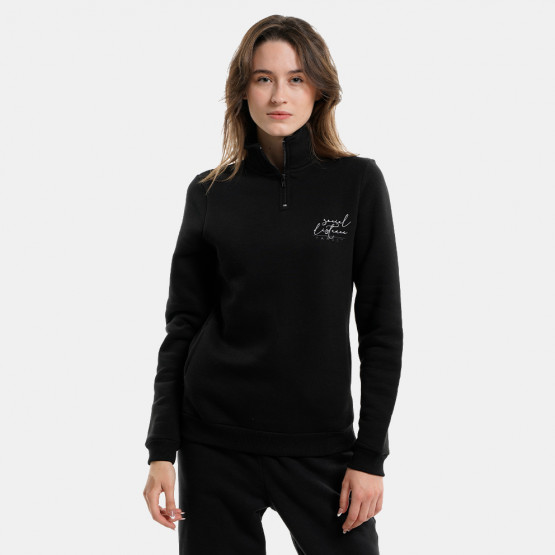 Target Zip Neck Fleece ''Social" Women's Sweatshirt